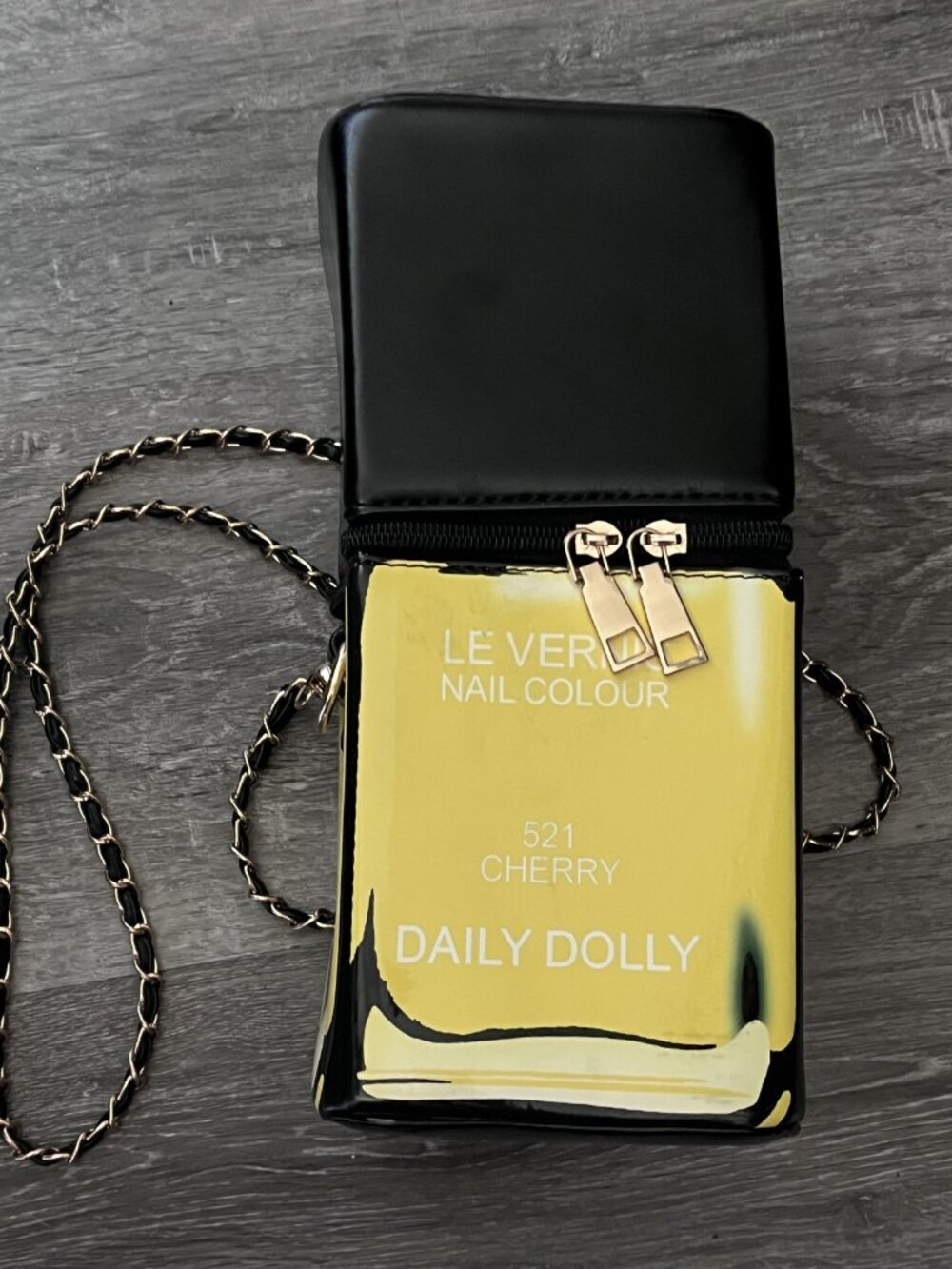 Daily Dolly Nail Polish Bottle Crossbody Bag Yellow